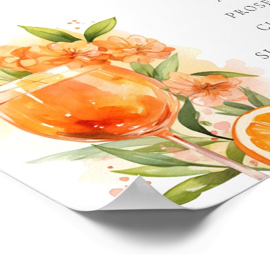 Aperol Spritz Sign Signature Drink Bridal Shower Poster (Hoek)