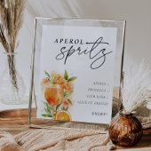 Aperol Spritz Sign Signature Drink Bridal Shower Poster