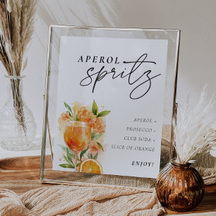 Aperol Spritz Sign Signature Drink Bridal Shower Poster