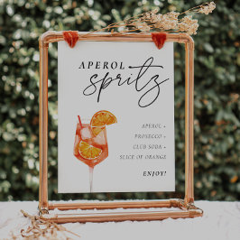 Aperol Spritz Sign Signature Drink Bridal Shower Poster