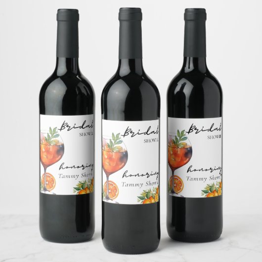 Aperol Spritz Sinaasappel Modern Vrijgezellenfeest Wijn Etiket (Flessen)