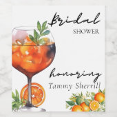 Aperol Spritz Sinaasappel Modern Vrijgezellenfeest Wijn Etiket (Enkel label)