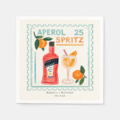 Aperol Spritz Stamp | Italian Wedding Bar Servet (Voorkant)