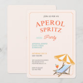 Aperol Spritz Strandfeest Uitnodiging (Voorkant / Achterkant)