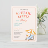 Aperol Spritz Strandfeest Uitnodiging (Staand voorkant)