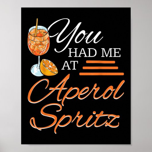 Aperol Spritz Tail Party Alcohol Drink Summer Beve Poster (Voorkant)