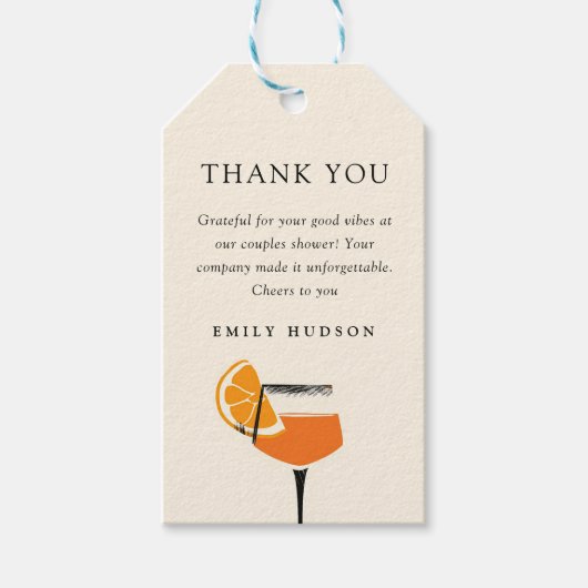 Aperol Spritz Tropische Bruidsfeest Cadeaulabel (Voorkant)