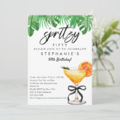 Aperol Spritz Tropische Cocktail Chic 50e verjaard Kaart (Staand voorkant)