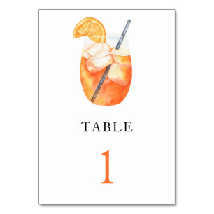 Aperol spritz - trouwtafelnummer kaart