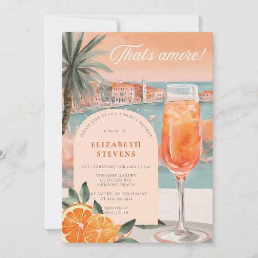 Aperol Spritz Venice Summer Chic Vrijgezellenfeest Kaart (Voorkant)