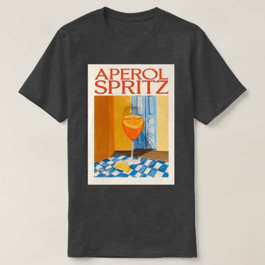 Aperol spritz-verfminimalistisch poster t-shirt (Design voorkant)