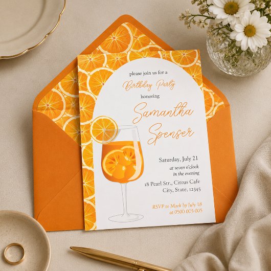 Aperol Spritz Verjaardagsfeest Uitnodiging