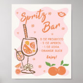 Aperol Spritz Vrijgezellenfeest Bar Sign Poster (Voorkant)