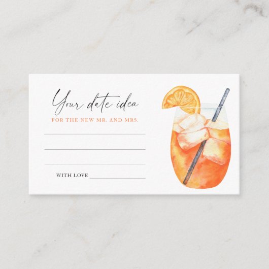 Aperol Spritz Vrijgezellenfeest Datum nacht ideeën Informatiekaartje (Voorkant)