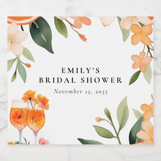 Aperol Spritz-Vrijgezellenfeest Likeurfles Etiket (Enkel label)