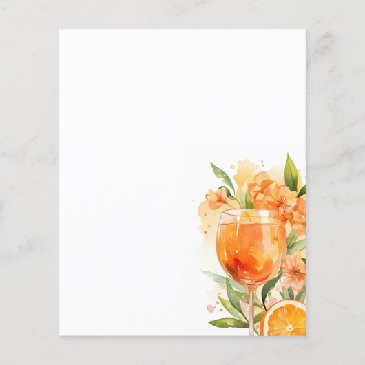 Aperol Spritz Vrijgezellenfeest Menu (Achterkant)