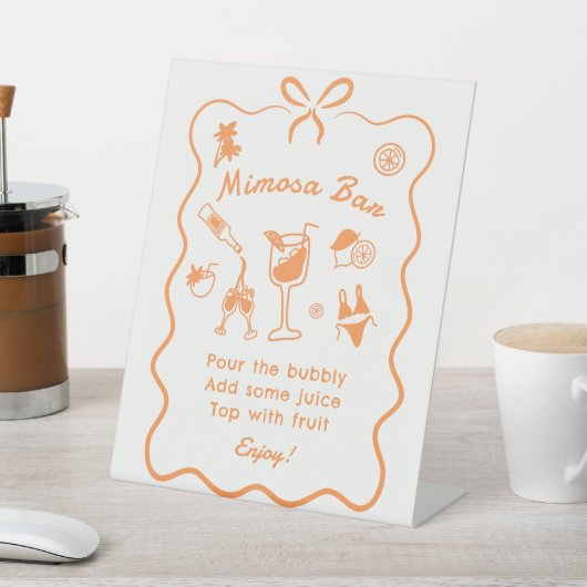 Aperol Spritz Vrijgezellenfeest Mimosa Bar Reclamebord Met Voetstuk (Insitu)