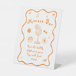 Aperol Spritz Vrijgezellenfeest Mimosa Bar Reclamebord Met Voetstuk