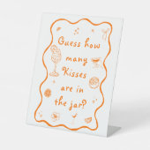 Aperol Spritz Vrijgezellenfeest Raad eens hoeveel Reclamebord Met Voetstuk (Voorkant)