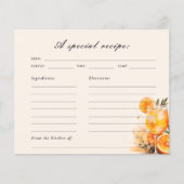 Aperol Spritz Vrijgezellenfeest Recept Kaart (Voorkant)