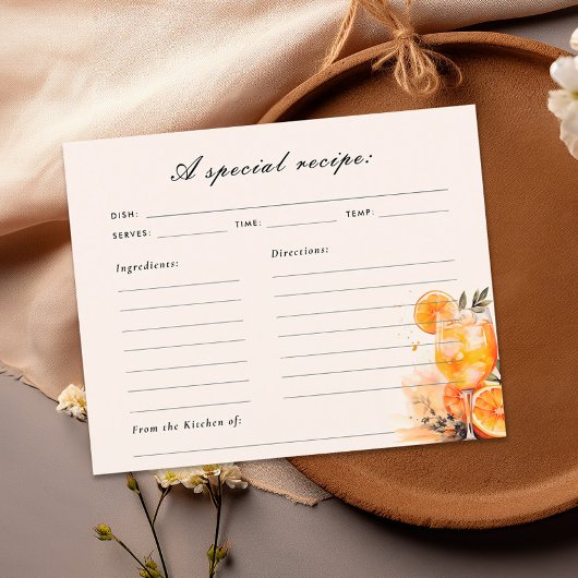 Aperol Spritz Vrijgezellenfeest Recept Kaart