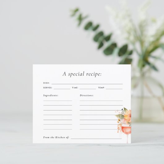 Aperol Spritz Vrijgezellenfeest Recept Kaart (Staand voorkant)