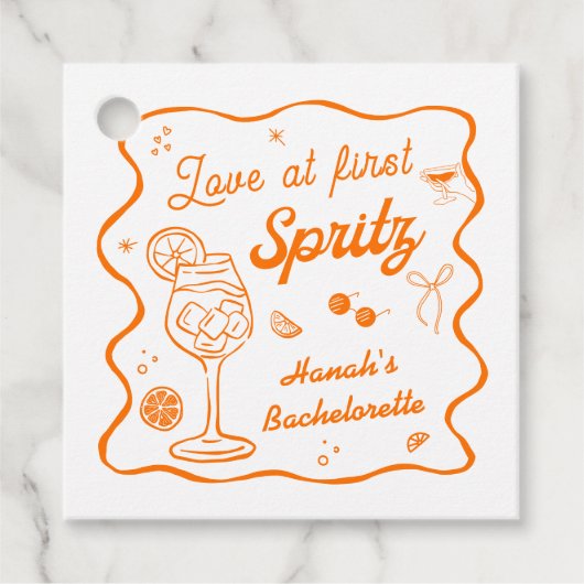Aperol spritz vrijgezellenfeestje bedankjes labels (Voorkant)