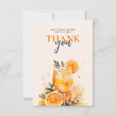 Aperol Spritz Watercolor Bruidsfeest Bedankkaart (Voorkant)