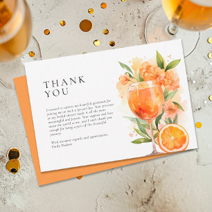Aperol Spritz Watercolor Bruidsfeest Bedankkaart