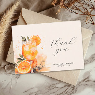 Aperol Spritz Watercolor Bruidsfeest Bedankkaart