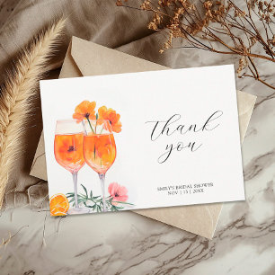 Aperol Spritz Watercolor Bruidsfeest Bedankkaart