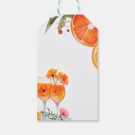Aperol Spritz Watercolor Bruidsfeest Cadeaulabel (Achterkant)
