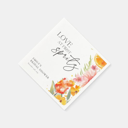 Aperol Spritz Watercolor Bruidsfeest Servet (Hoek)