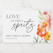 Aperol Spritz Watercolor Bruidsfeest Sparkling Wijnetiket (Enkel label)