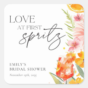 Aperol Spritz Watercolor Bruidsfeest Vierkante Sticker