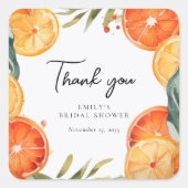 Aperol Spritz Watercolor Bruidsfeest Vierkante Sticker (Voorkant)