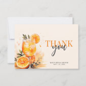 Aperol Spritz Watercolor Bruidsmeisjardineren  Bedankkaart (Voorkant)