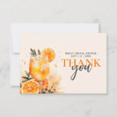 Aperol Spritz Watercolor Bruidsmeubel Shower Bedankkaart (Voorkant)