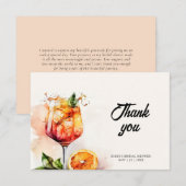 Aperol Spritz Watercolor Bruidsuitnodiging Bedankkaart (Voorkant / Achterkant)