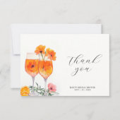 Aperol Spritz Watercolor Bruidsuitnodiging Bedankkaart (Voorkant)