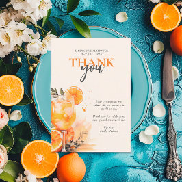 Aperol Spritz Watercolor Bruidsuitnodiging Bedankkaart