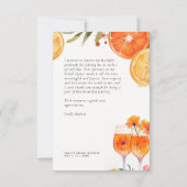 Aperol Spritz Watercolor Bruidsuitnodiging Bedankkaart (Achterkant)