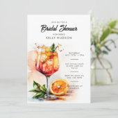 Aperol Spritz Waterverf Bridal Shower Kaart (Staand voorkant)