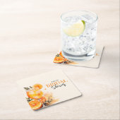 Aperol Spritz Waterverf Bruidsdouche Kartonnen Onderzetters (Insitu)