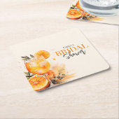 Aperol Spritz Waterverf Bruidsdouche Kartonnen Onderzetters (Schuin)