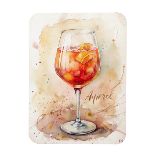 Aperol Spritz Waterverf schilderij Magneet (Verticaal)