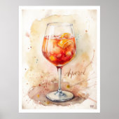 Aperol Spritz Waterverf schilderij Poster (Voorkant)