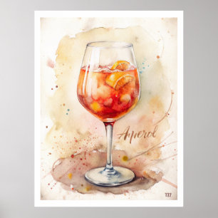Aperol Spritz Waterverf schilderij Poster