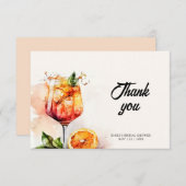 Aperol Spritz Waterverf Vrijgezellenfeest Bedankkaart (Voorkant / Achterkant)