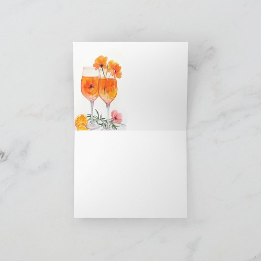 Aperol Spritz Waterverf Vrijgezellenfeest Bedankkaart (Binnen)